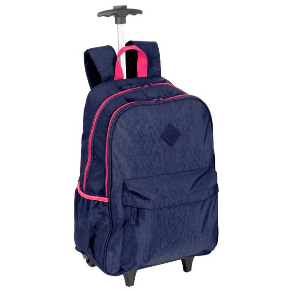 MOCHILA COM RODA ROLLING CRINKLE AZUL NEON