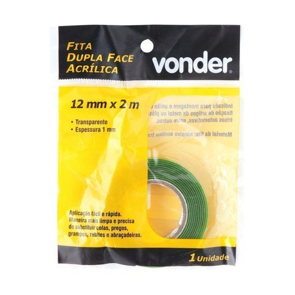 Fita Dupla Face Acrílica 12MMX2M Vonder