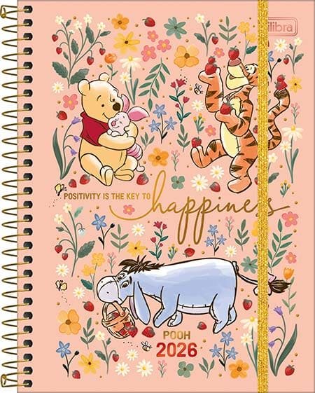 pooh Caderno Brochura Capa Dura Colegial Pooh 80Fls - Tilibra 2026