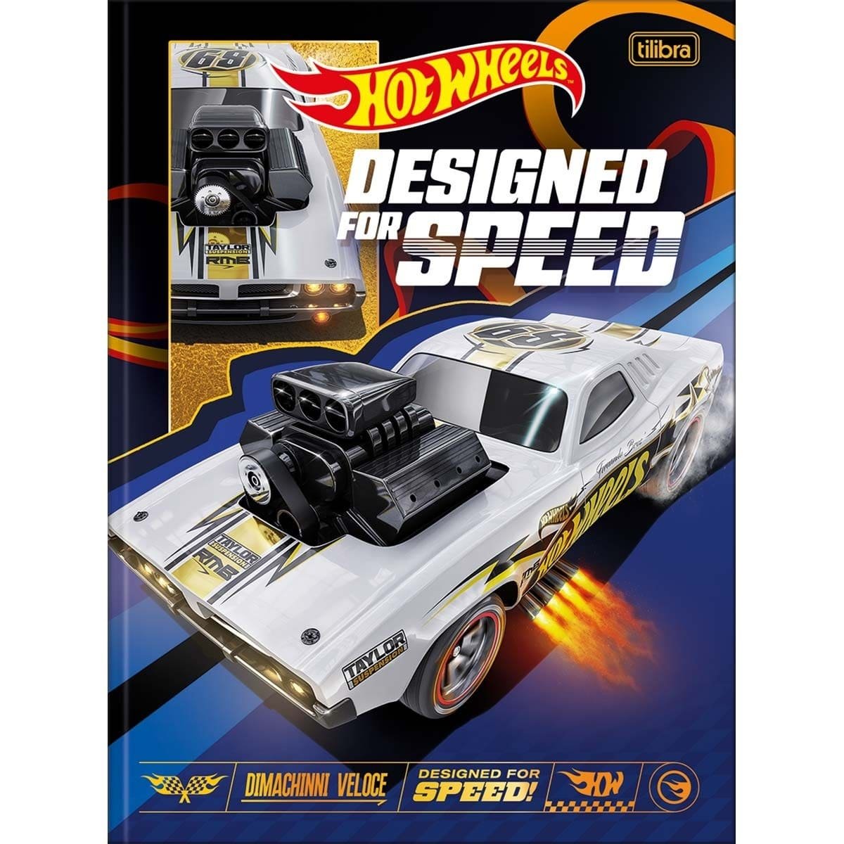 Caderno Brochura 1/4 80 Folhas Hot Wheels